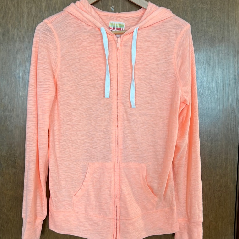 Sale🎈3/$20 EUC Old Navy Orange Full Zip Hooded Top size SP